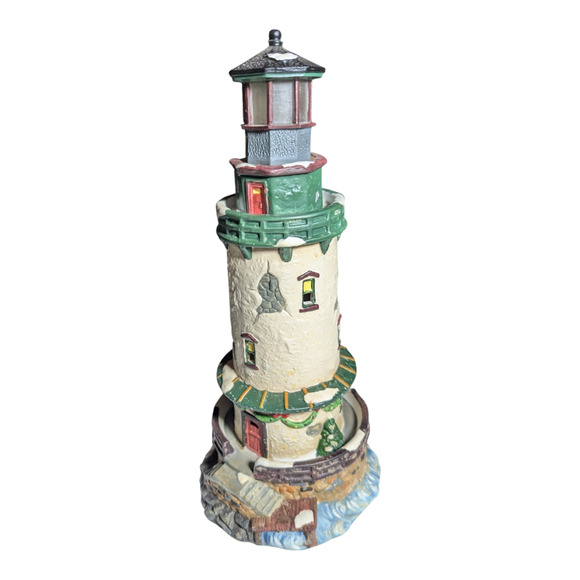 Santa's Workbench Collection -Towne Series Lighthouse 11 x 5 Porcelain Keeper - Picture 3 of 6